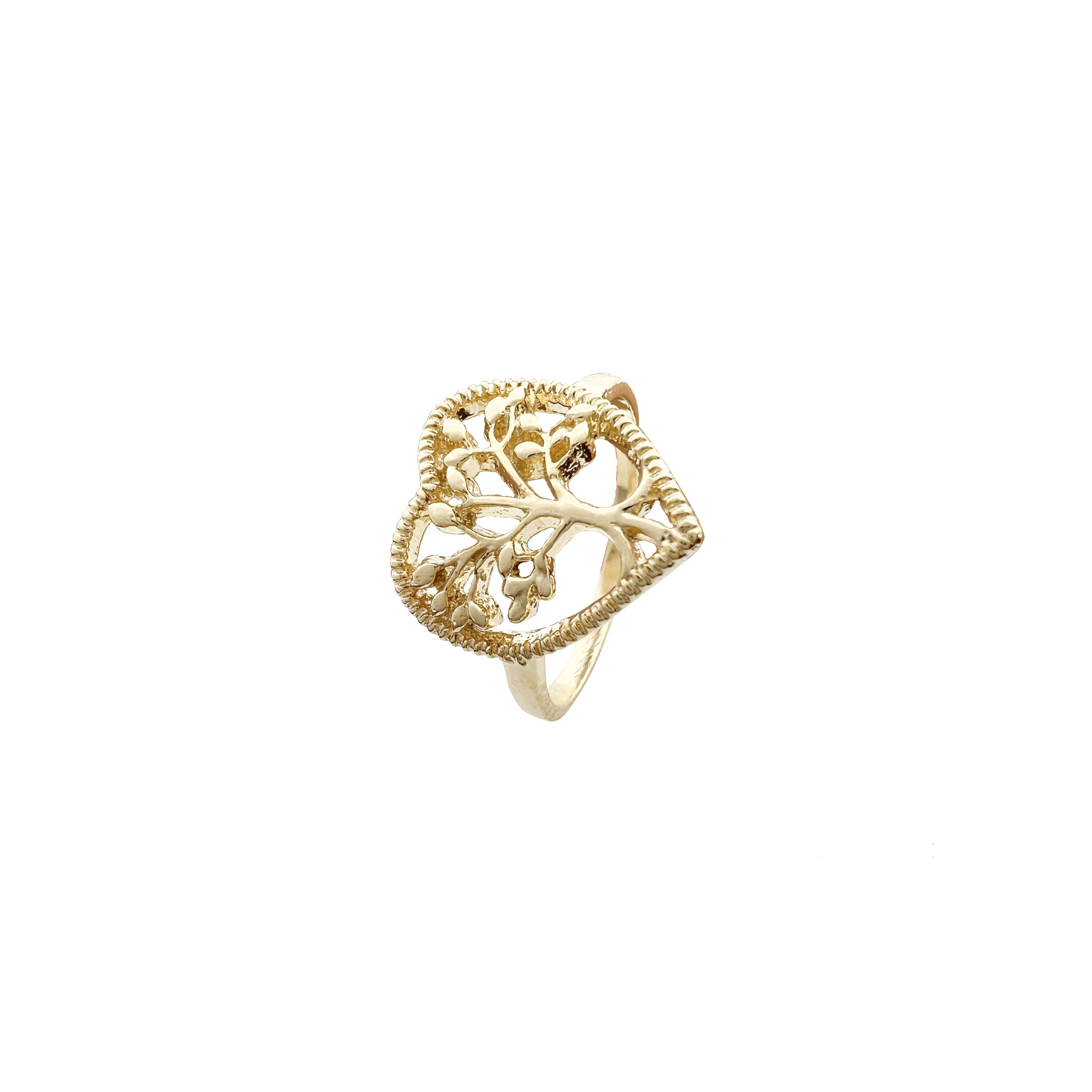 Anel Arvore da Vida Banhado em Ouro 18K