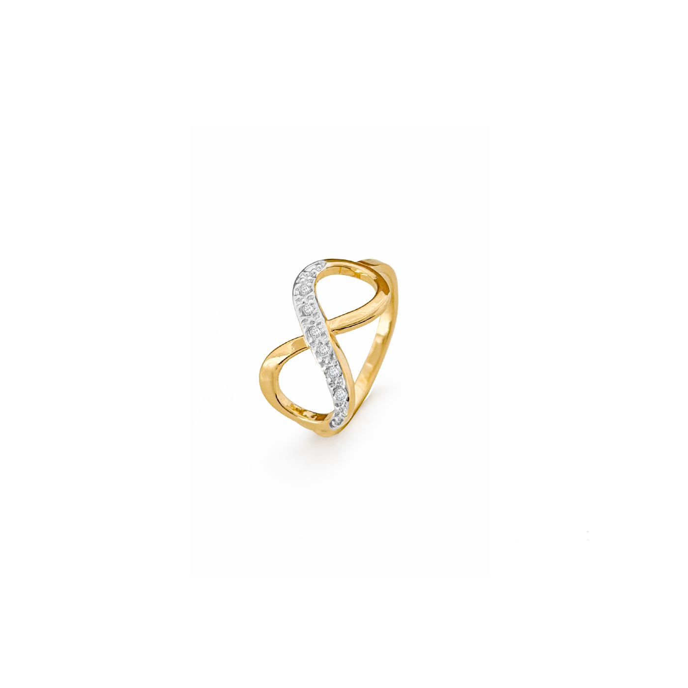 Anel Infinito Cravejado, Banhado em Ouro 18k